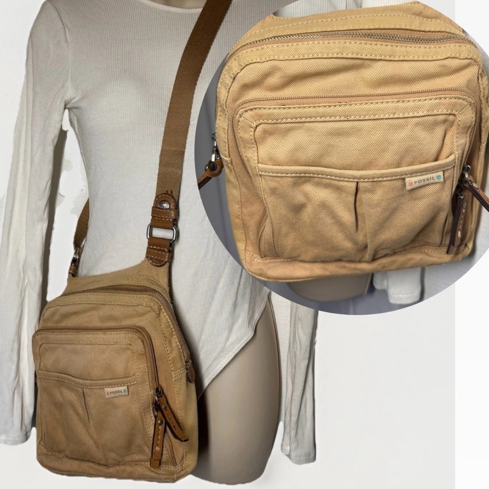 Fossil Tan Crossbody Bag